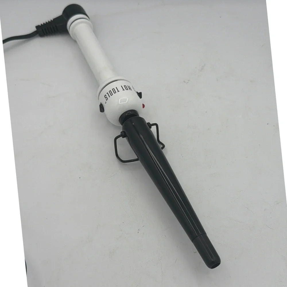 Hot Tools Professional Nano Ceramic Tapered Curling Wand White Handle